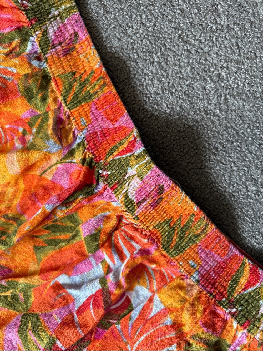 C&C California Wide Leg Pants Orange Tropical Palm Print 100% Linen NWT | Sz XL - Picture 4 of 15
